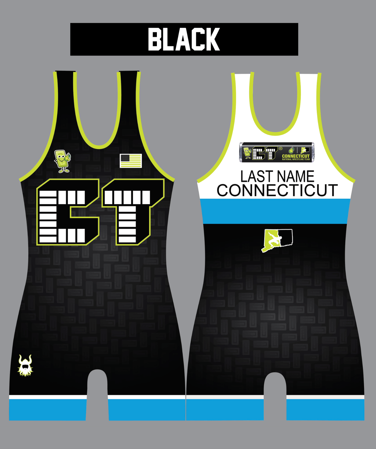CT25 BLACK WRESTLING SINGLET
