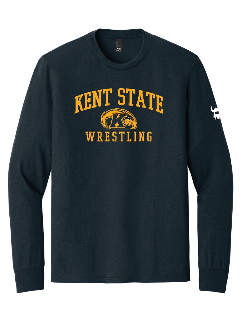 Kent State Wrestling Collegiate Navy Tri-blend Long Sleeve