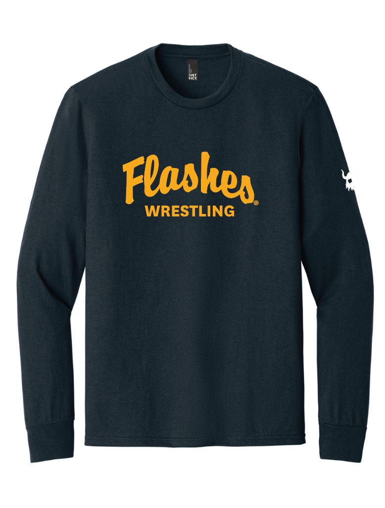 Kent State Flashes Wrestling Navy Tri-blend Long Sleeve