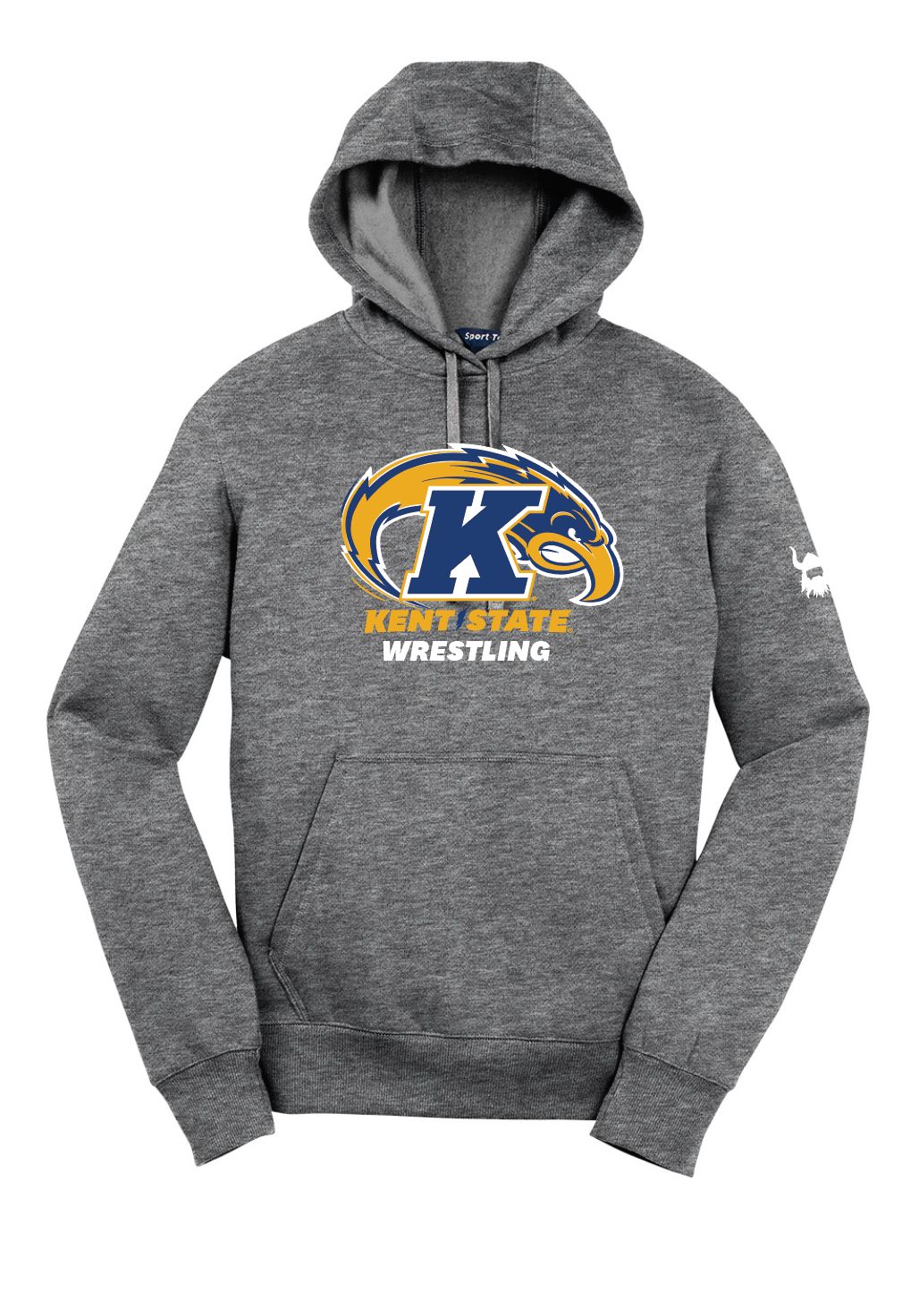 Kent State Wrestling Logo Grey Blend Hoodie