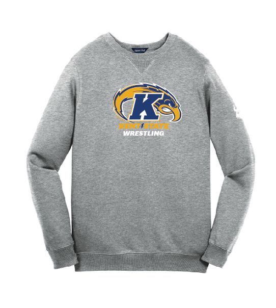 Kent State Wrestling Logo Grey Crewneck.