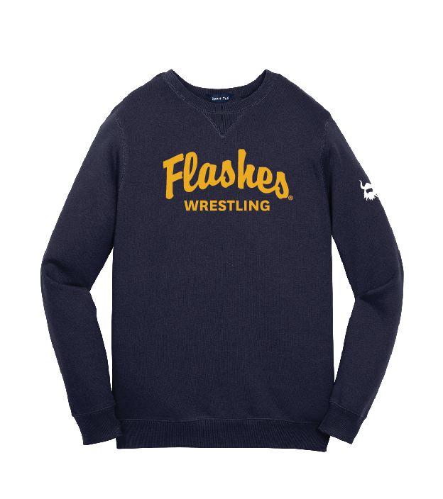 Kent State Flashes Wrestling Navy Crewneck.