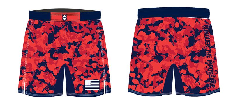 BA Orange Camo Lightweight Fight Shorts