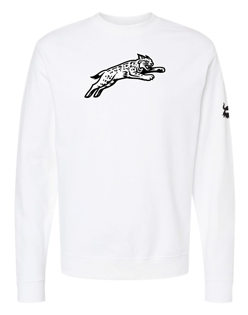 Davidson Jumping Cat White Crewneck Sweatshirt