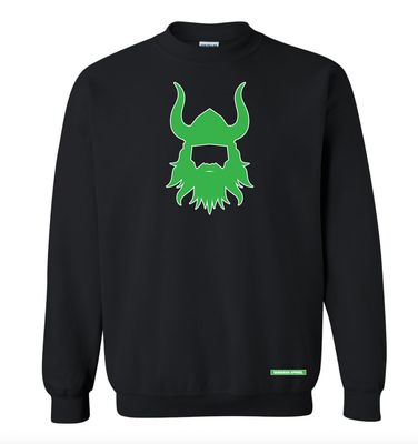 Black/Green Warrior Crewneck