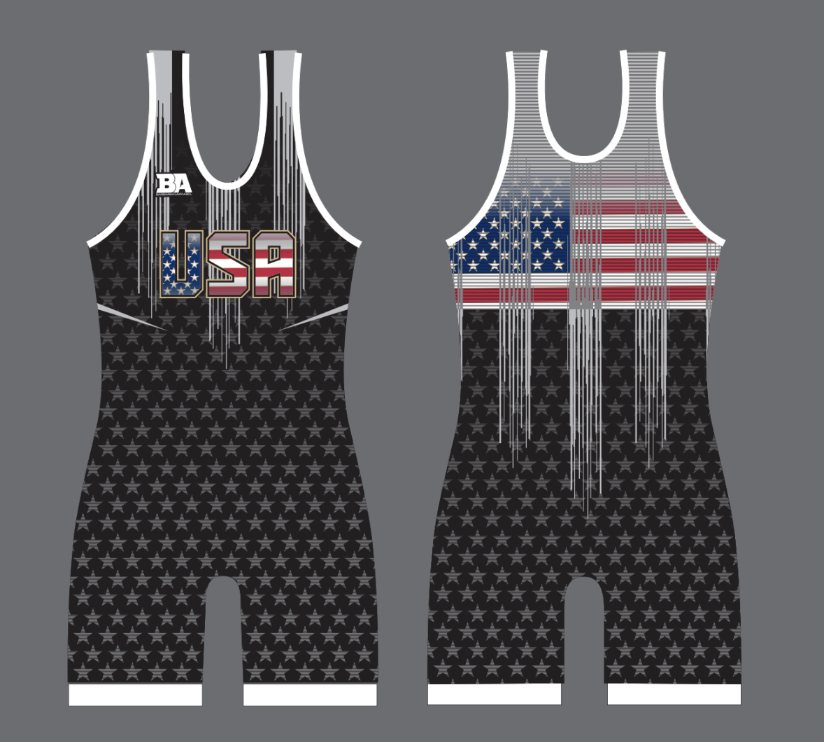 Womens BLACK USA SINGLET