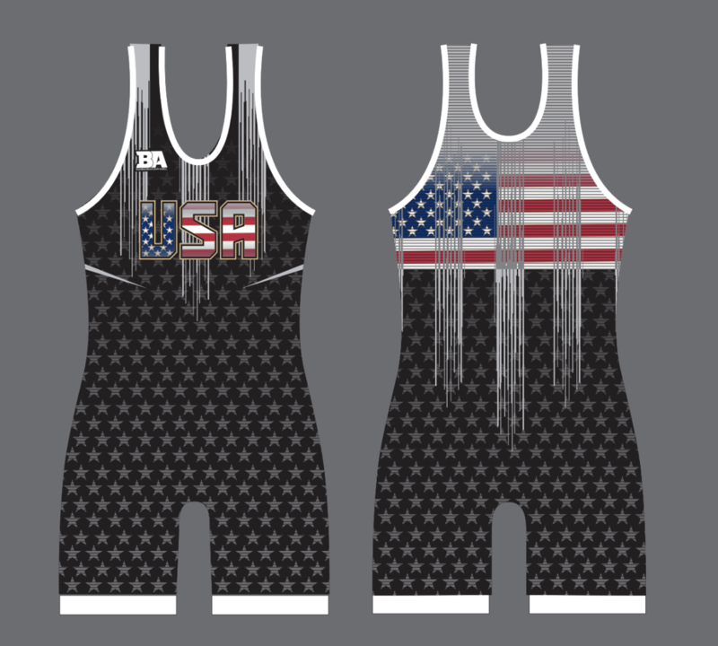 Womens BLACK USA SINGLET