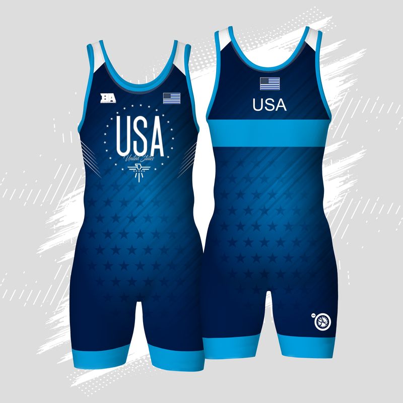 Blue USA SINGLET
