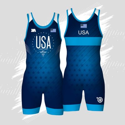 Blue USA SINGLET