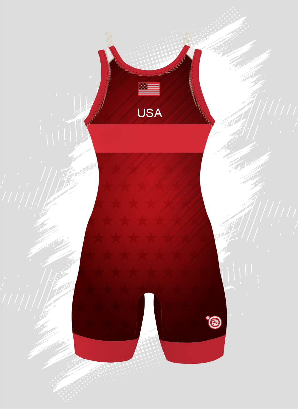 Red USA SINGLET Womens