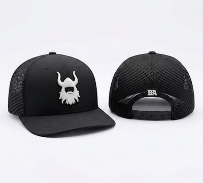 BA Black and White Curved Bill Mesh Hat