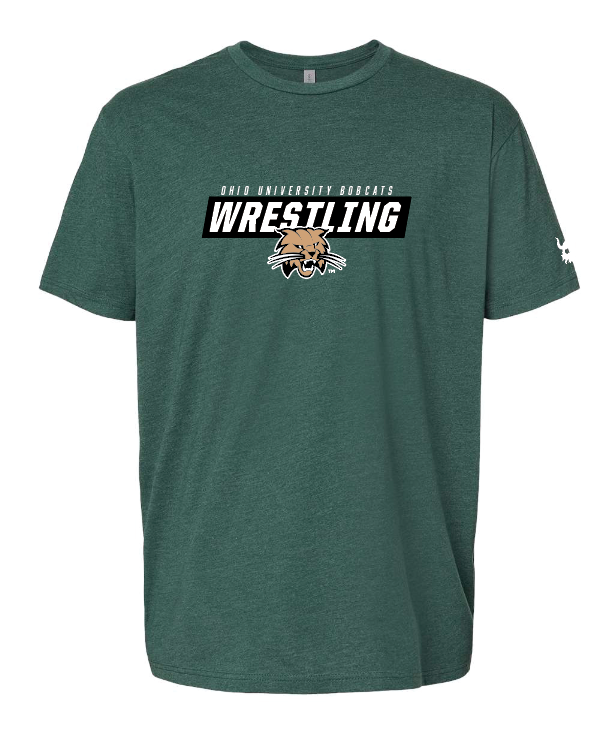 Ohio University Wrestling Bobcat Heather Forest Shirt