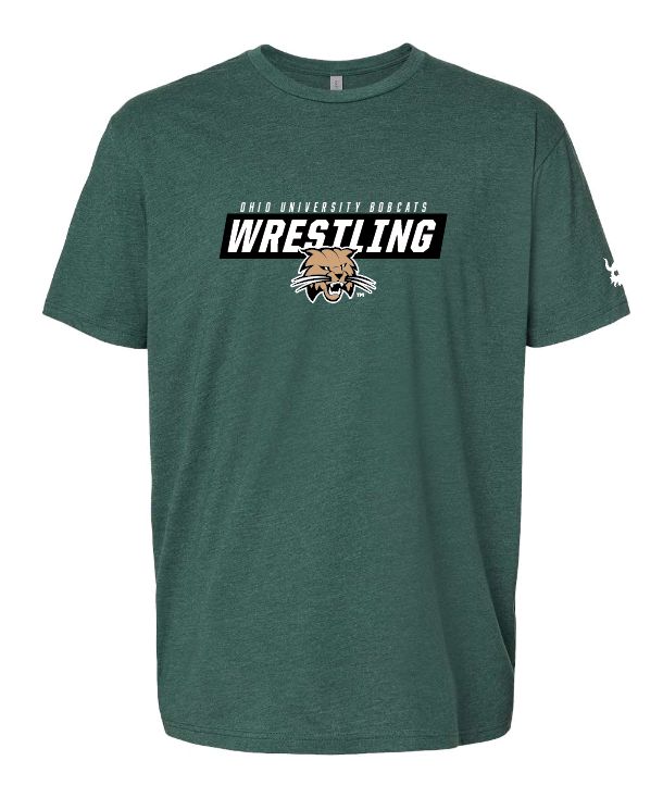 Ohio University Wrestling Bobcat Heather Forest Shirt