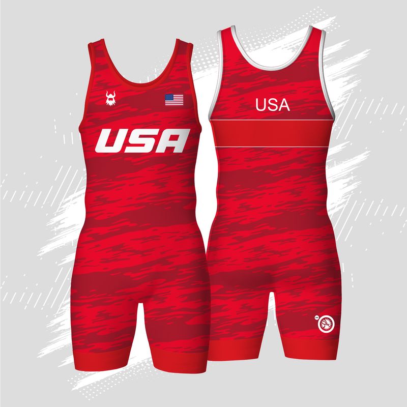 WOMENS USA RED STRIKER SINGLET