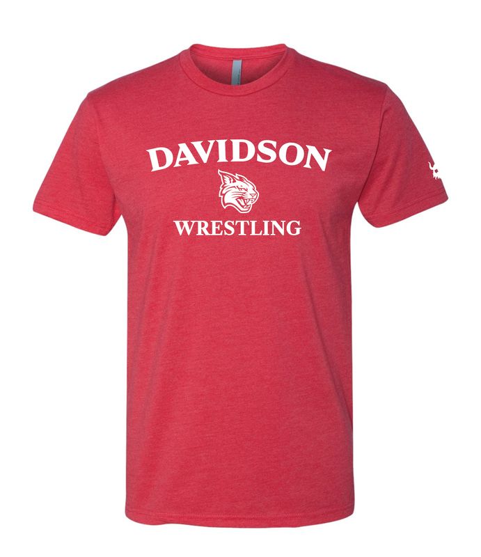 Davidson Logo Wrestling Red Blend Shirt