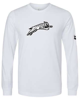 Davidson Jumping Cat White Long Sleeve Shirt