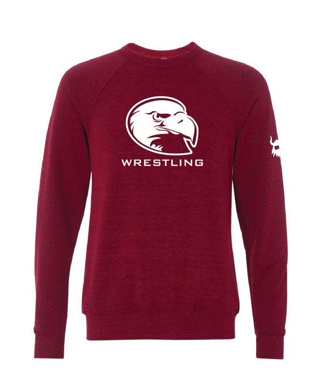 Lock Haven Wrestling Cardinal Blend Crewneck