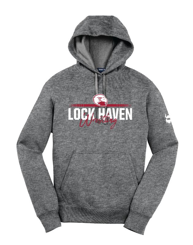 Lock Haven Wrestling Script Grey Hoodie
