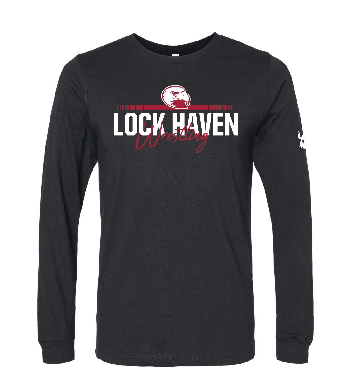 Lock Haven Wrestling Script Black Long Sleeve Shirt