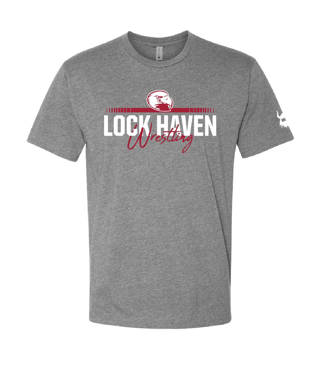 Lock Haven Wrestling Script Grey Blend Shirt
