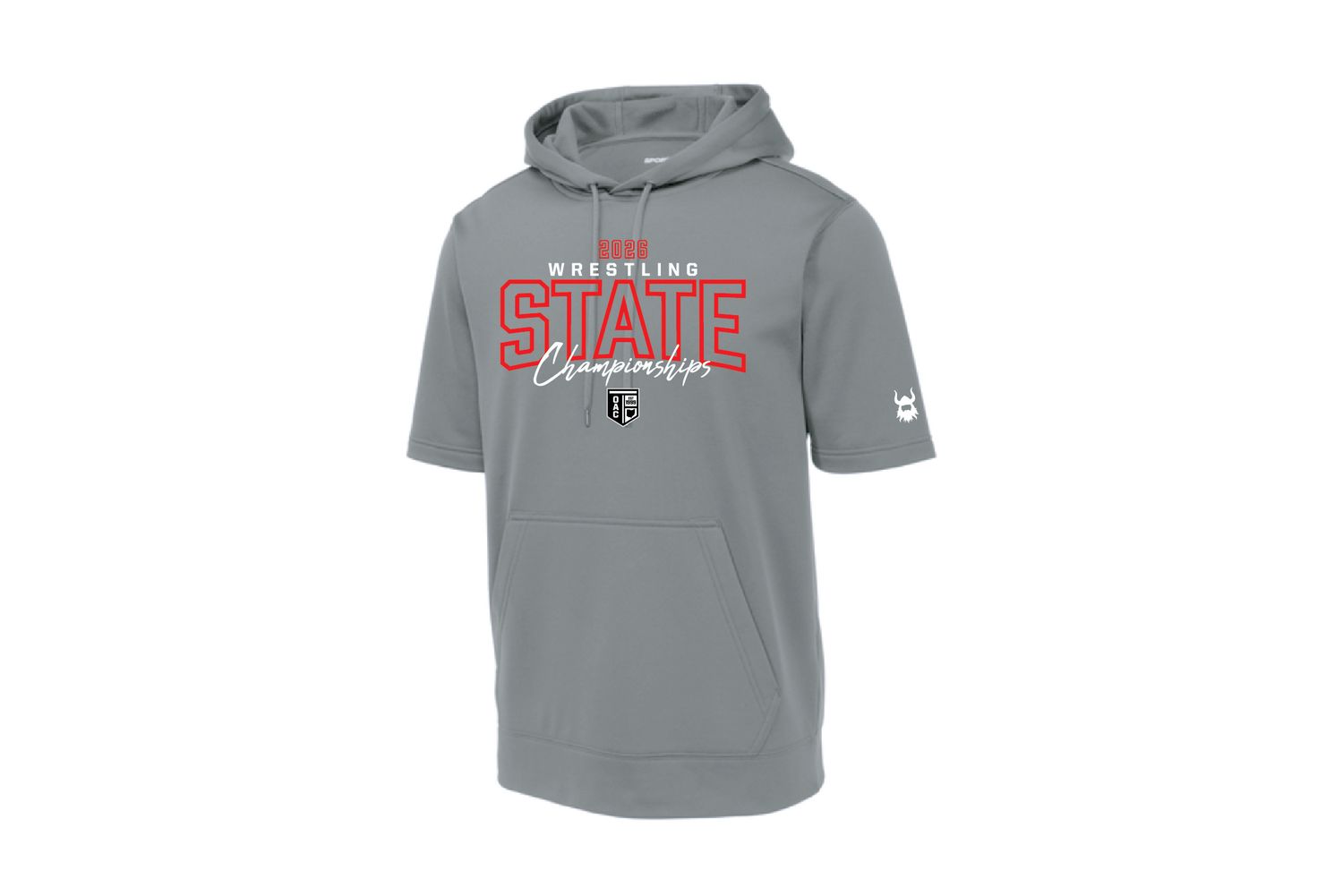 2026 OAC State GREY Short Sleeve Hoodie