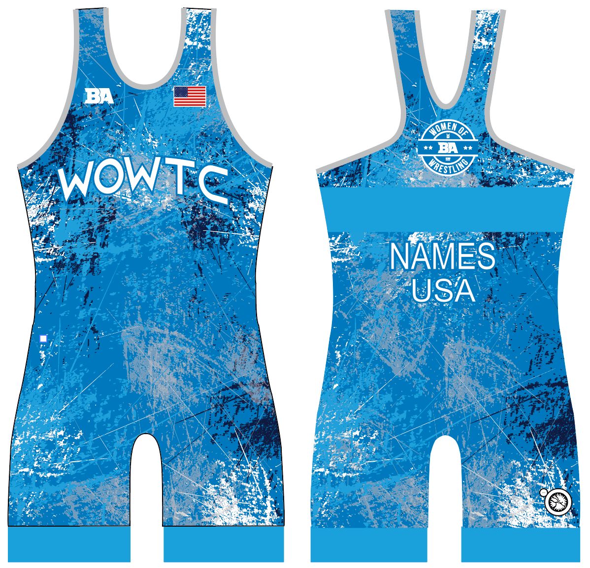BA Women of Wrestling 2026 Blue Women's Singlet