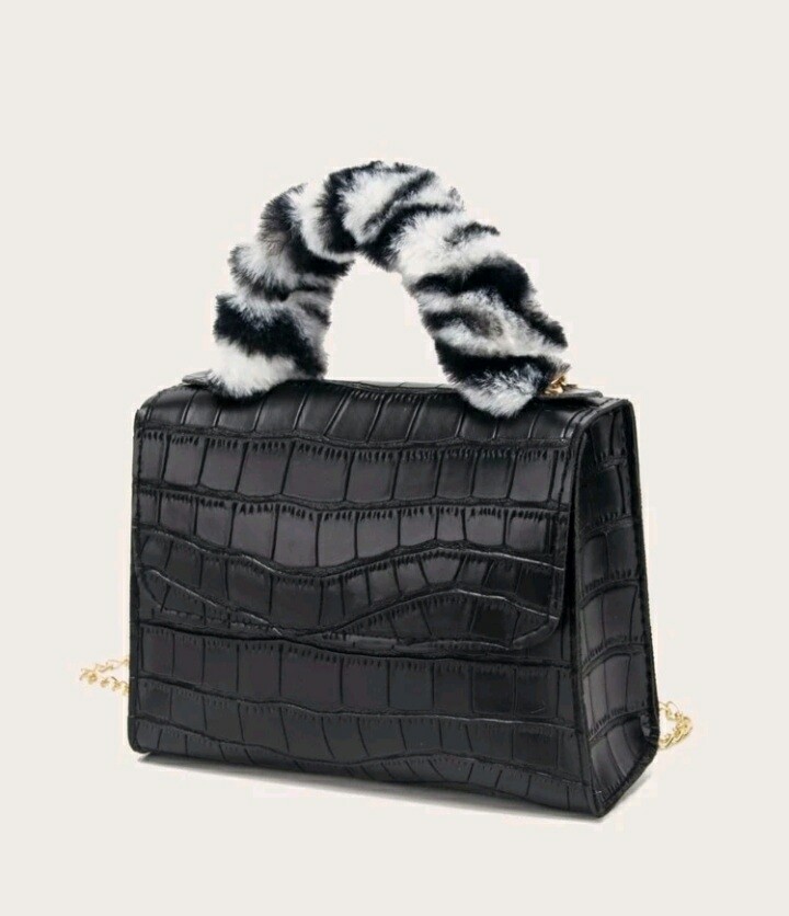 &#39;SHE BOUJEE&#39; Multicolor Fluffy handle bag