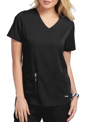 Emma Women&#39;s 4-Pocket Fit Scrub Top- Spandex Stretch
