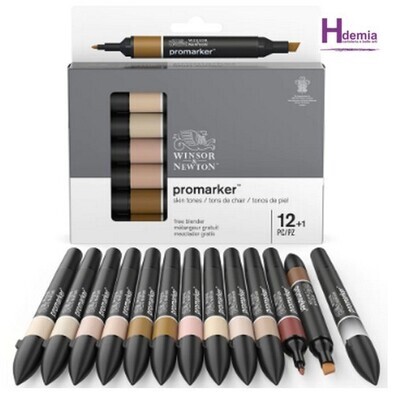 Winsor &amp; Newton ProMarker - 12+1 Pennarelli Toni pelle - Skin tones