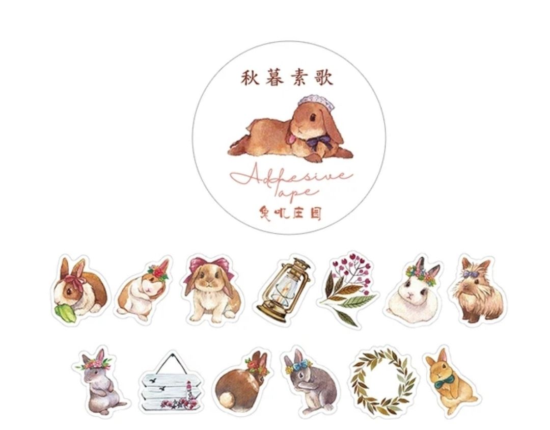 Washitape roll sticker - Bunny