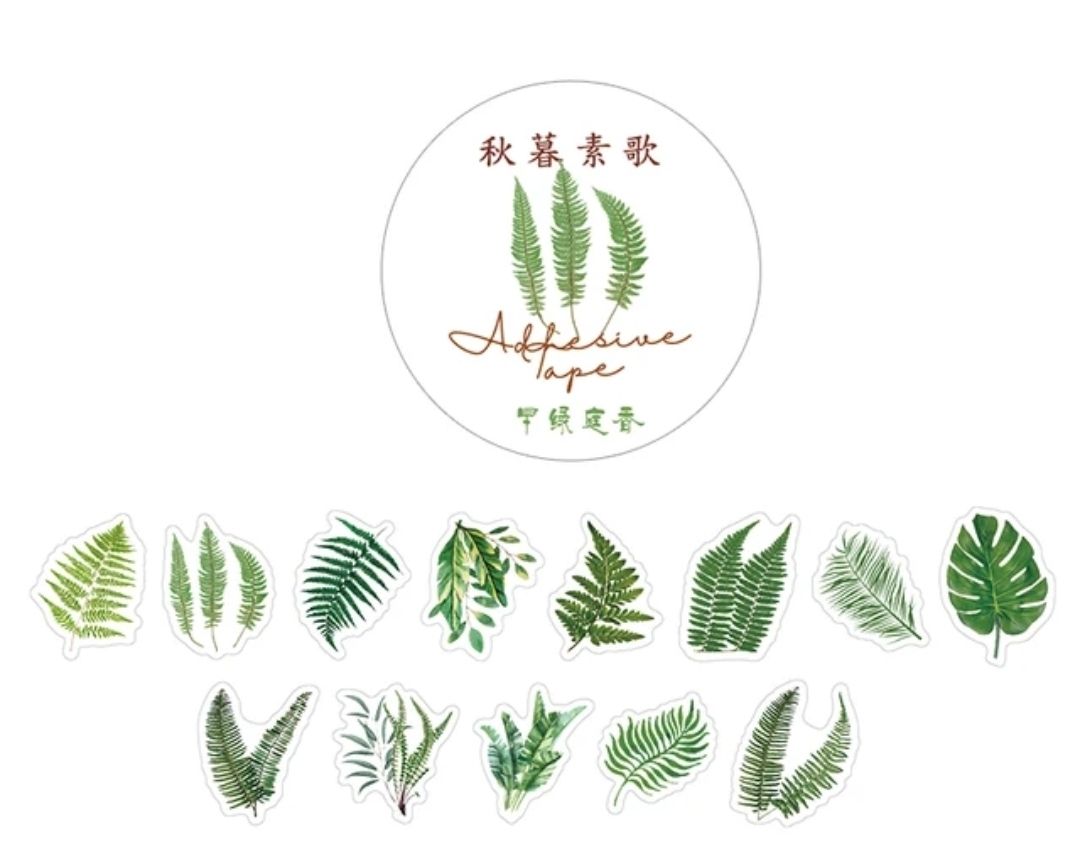 Washitape roll sticker - Green Leaf