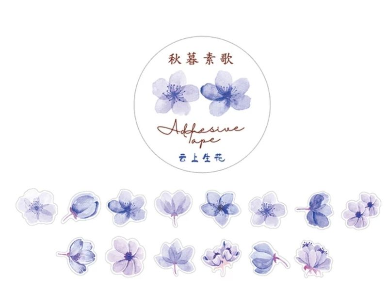 Washitape roll sticker - Purple Flower