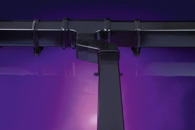 Square Line 114mm/65mm Rainwater System Black/White