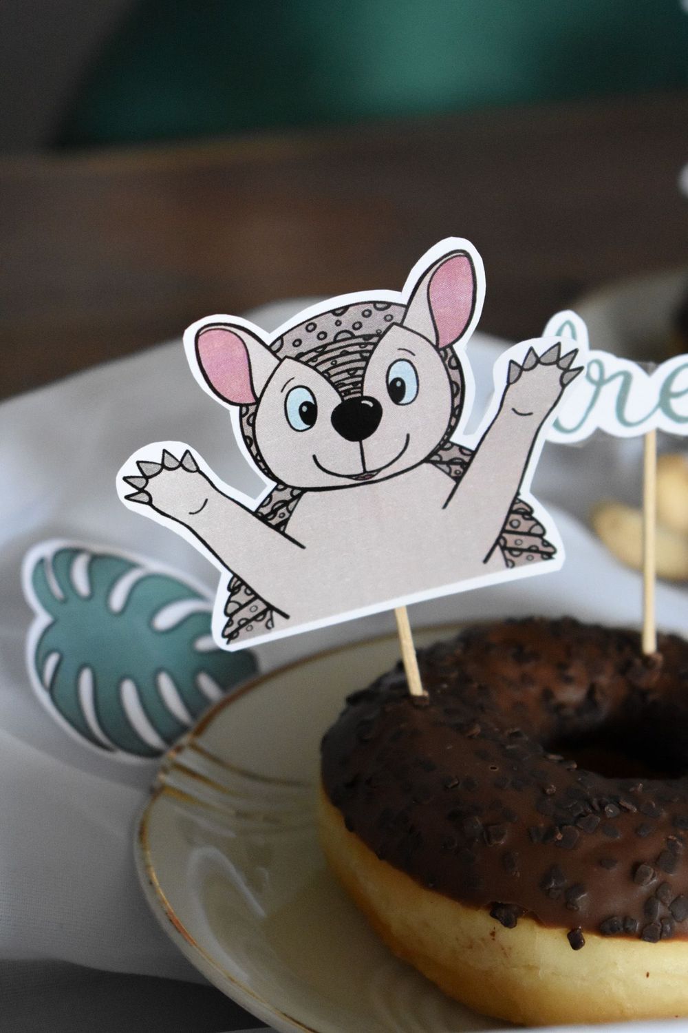 Caketopper Tiere & Pflanzen & Wimpelkette