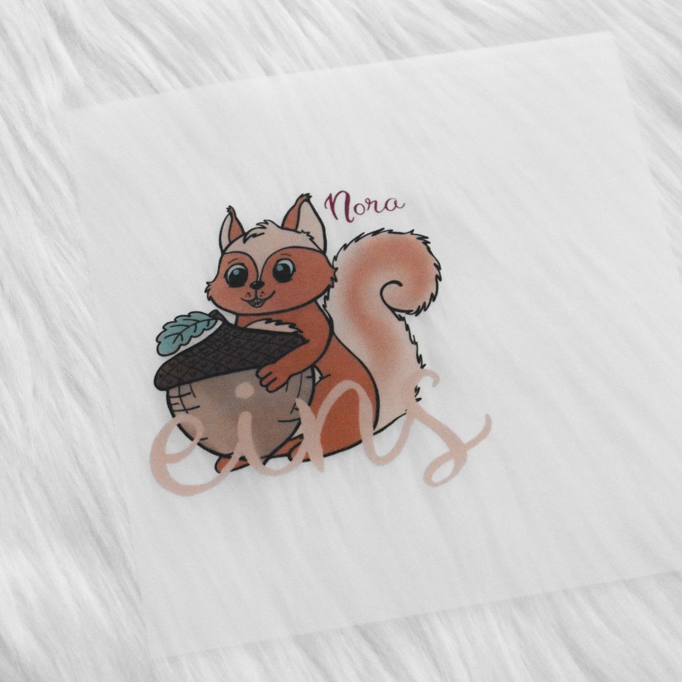 Bügelbild Eichhörnchen personalisiert