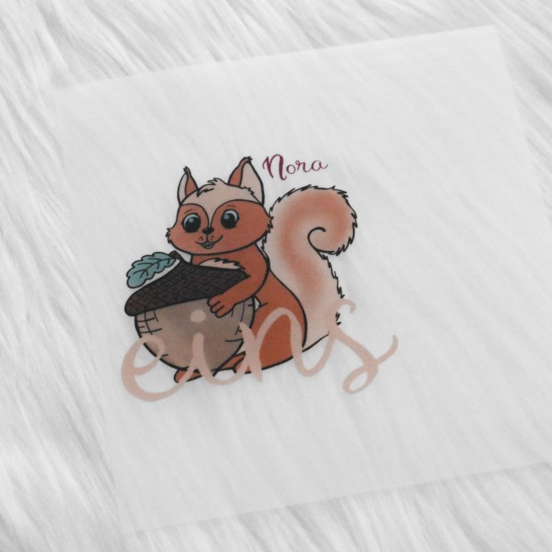 Bügelbild Eichhörnchen personalisiert