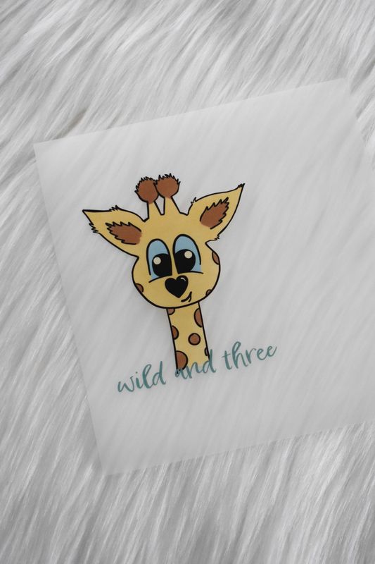 Bügelbild Giraffe - wild and three