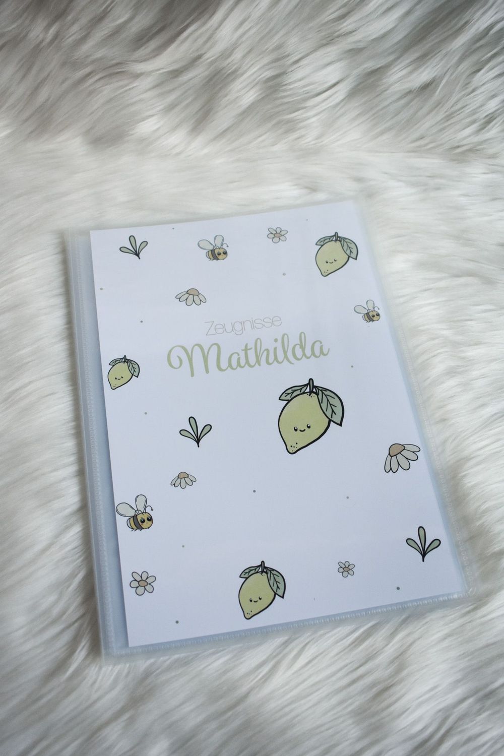 Zeugnismappe Sichtbuch - Zitrone