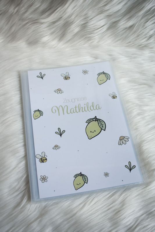 Zeugnismappe Sichtbuch - Zitrone