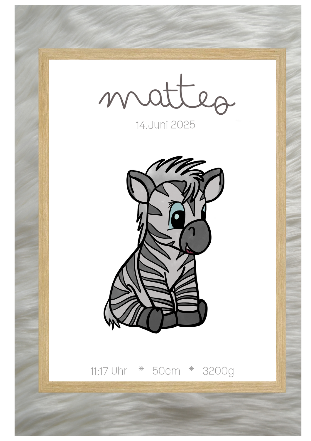 Geburtsposter- Zebra