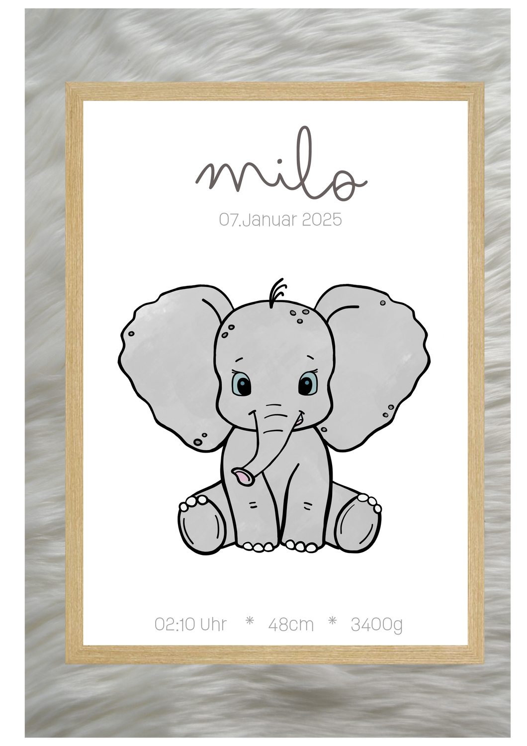 Geburtsposter- Elefant