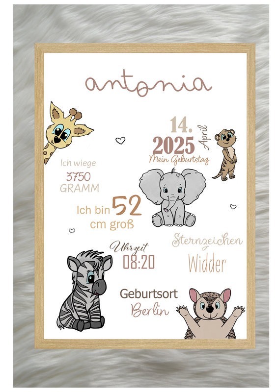 Geburtsposter- Safari