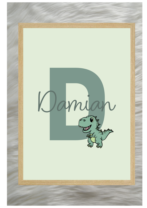 Namensposter- Dino