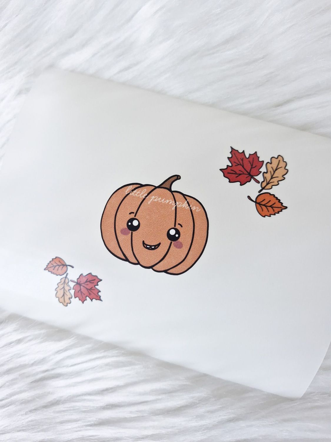 Bügelbild - Pumpkin & Herbstblätter