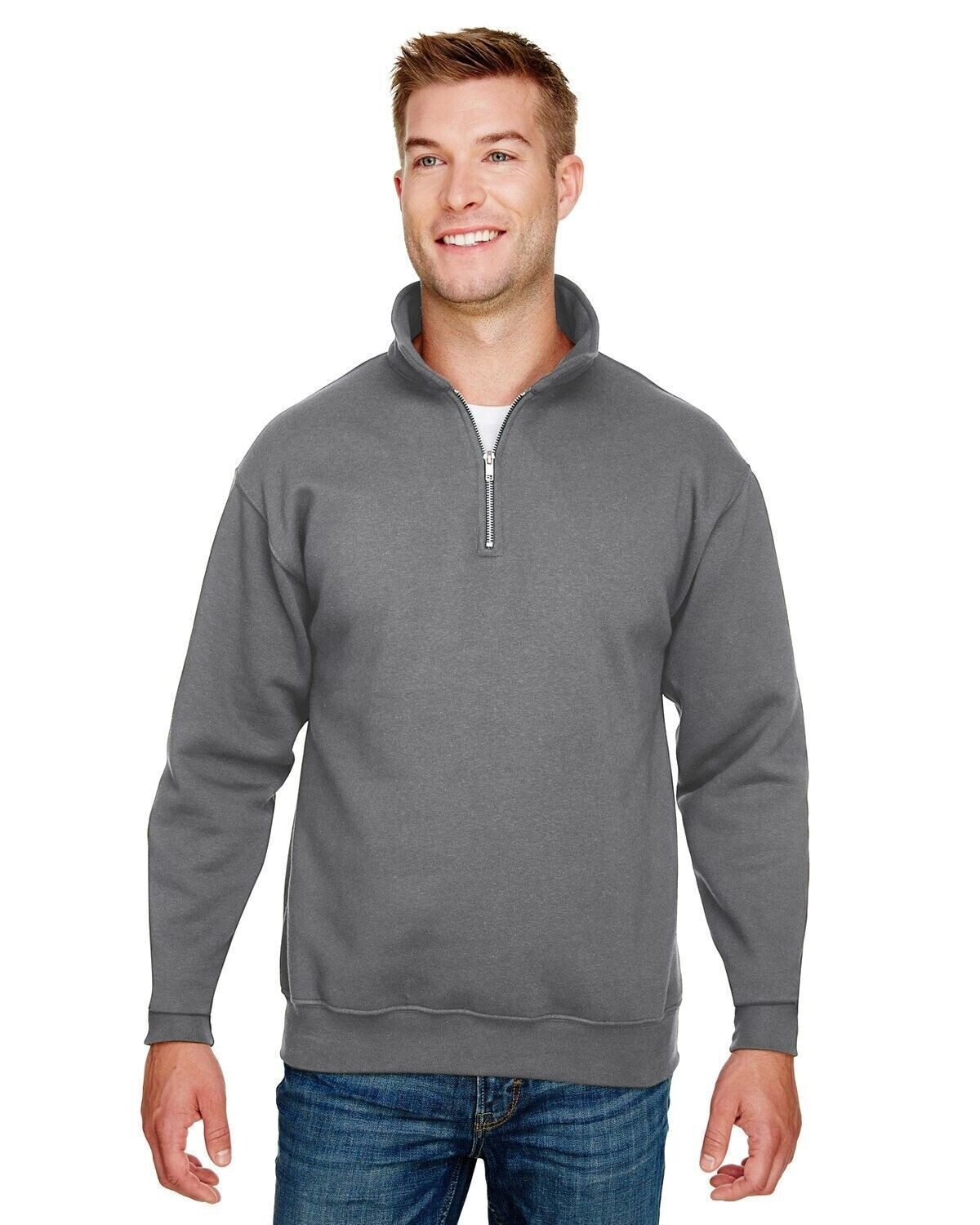 Bayside - Unisex 9.5 oz., 80/20 Quarter-Zip Pullover Sweatshirt