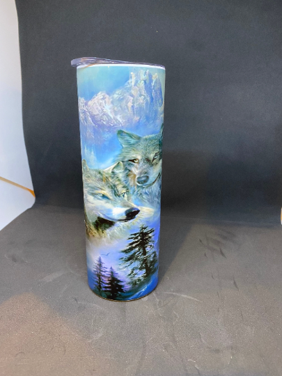 WOLF AND MOUNTAIN TUMBLER