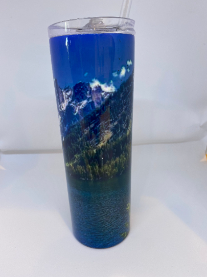 Mountain lake tumbler