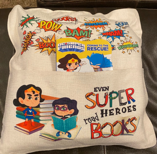 Super hero girl pocket pillow