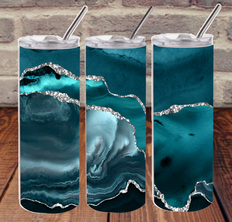 black teal geode digital