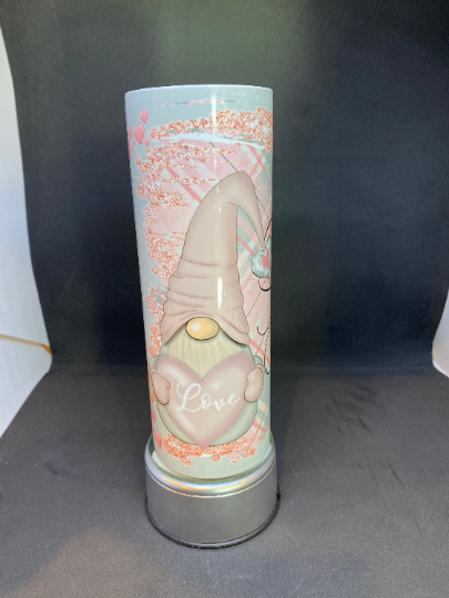Gnome pink Valentine’s tumbler